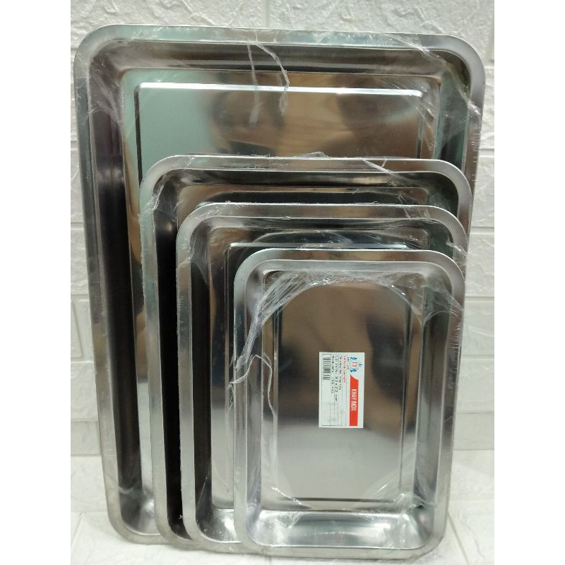 Khay inox sâu chữ nhật 4 size