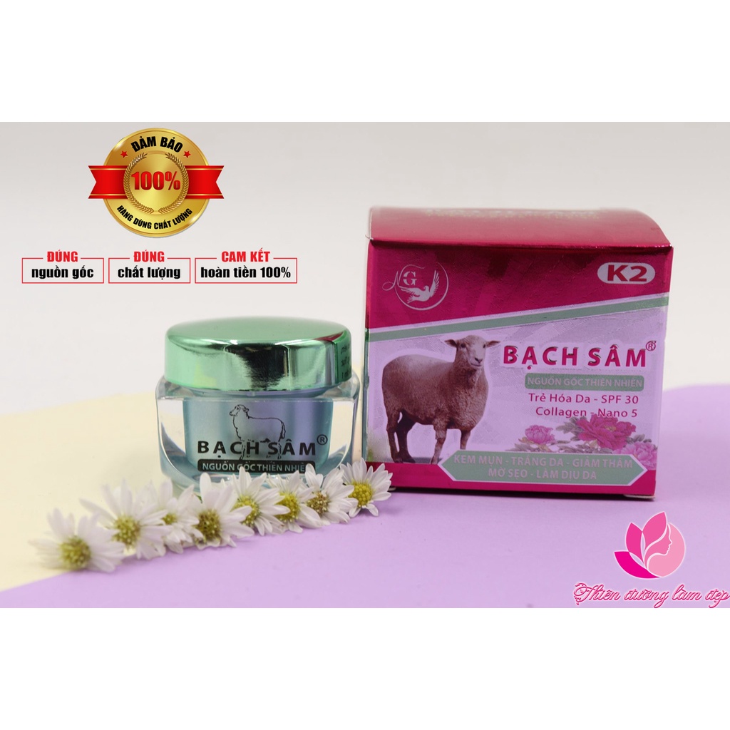 Kem mụn trắng da giảm thâm mờ sẹo làm dịu da K2 BẠCH SÂM 18g