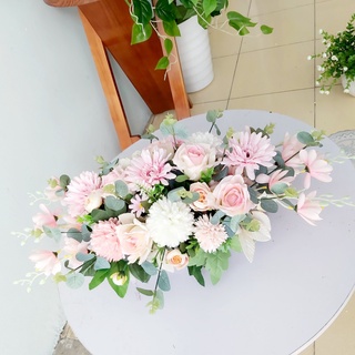 Lẵng hoa lụa để bàn họp, hội nghị, hội thảo, bát, khay cắm hoa để bàn phòng khách trang trí nhiều mẫu đẹp KH-01