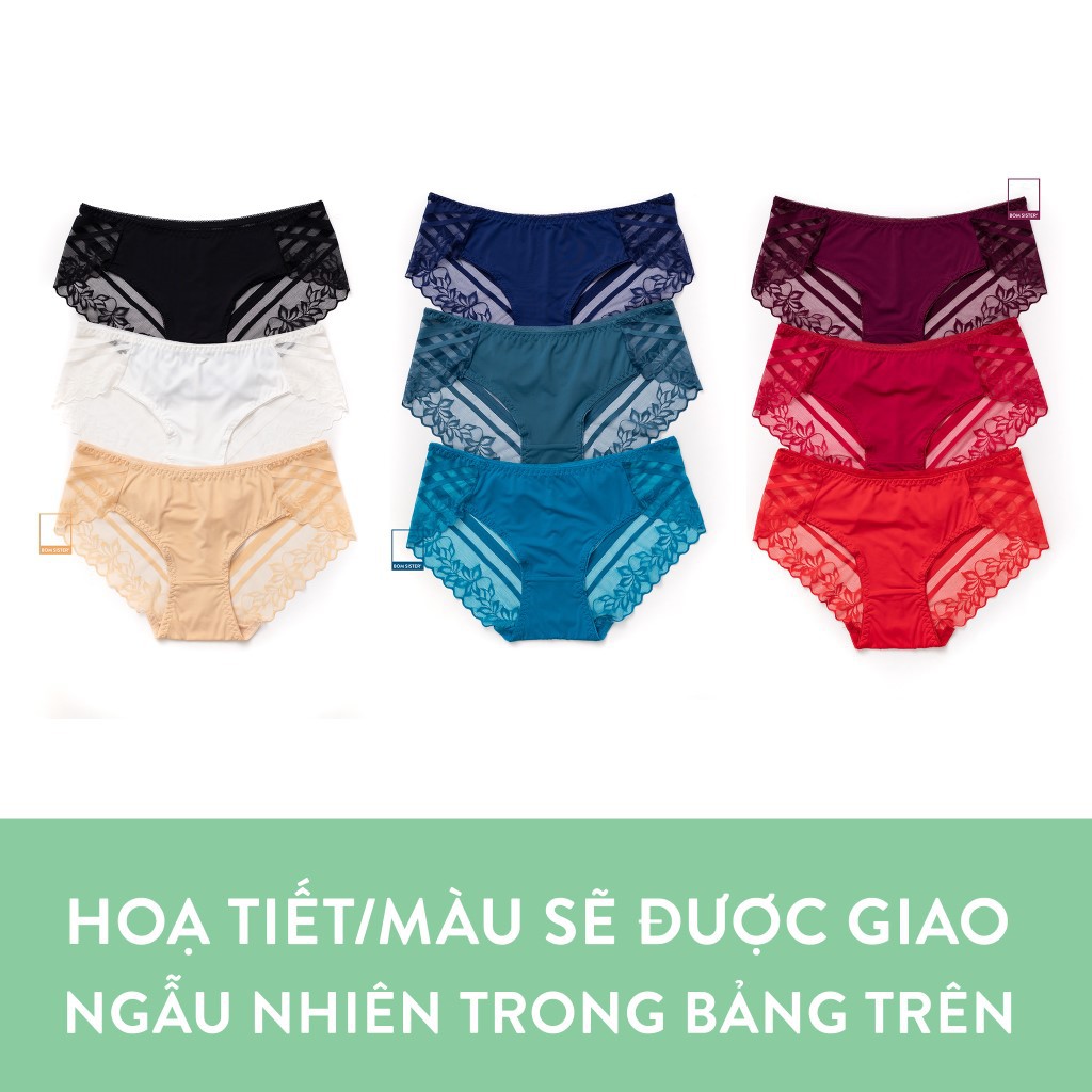 [Mã FAMALLT5 giảm 15% đơn 150k] Quần lót thun phối lưới màu trơn BOM SISTER Q204 | BigBuy360 - bigbuy360.vn