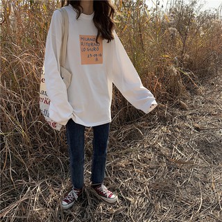 Áo thun nữ dài tay dáng thụng unisex milano