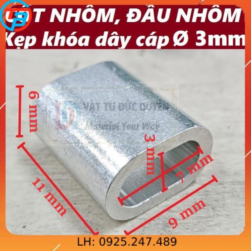 Cốt nhôm đầu nhôm khóa dây cáp [ Phi 3mm ] CÁP THÉP Thái Bình VinàN