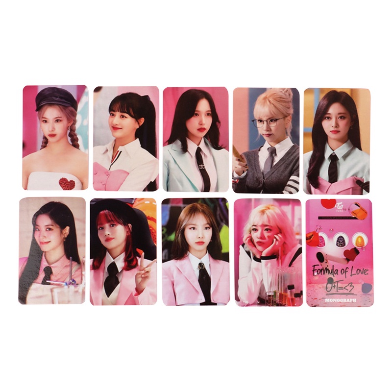 Set 9 Thẻ Hình Các Thành Viên Nhóm Nhạc Kpop TWICE of Love: O+T=&lt;3 Lomo Card