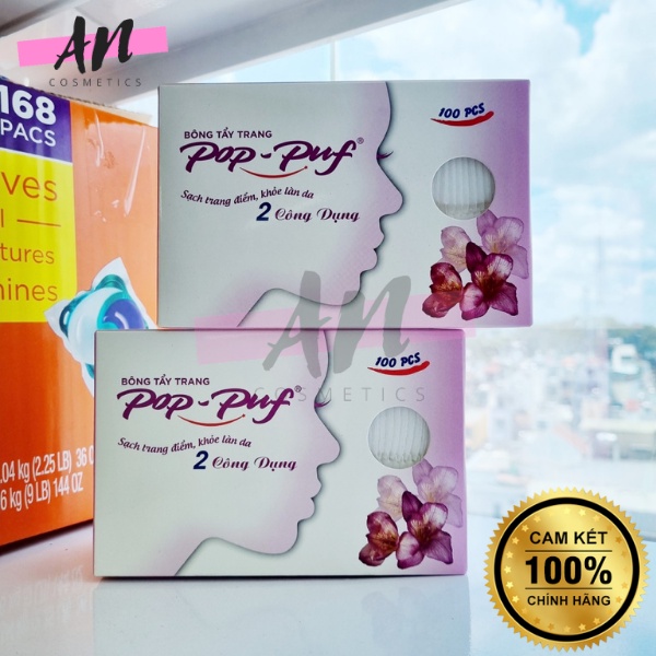 Bông tẩy trang Pop Puf hộp 100 miếng