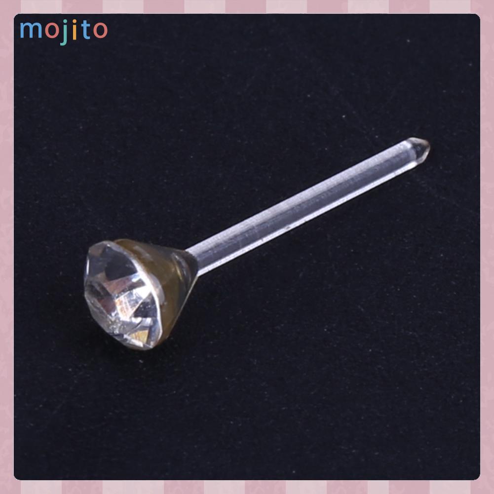 Bộ 20 đôi bông tai tròn bằng nhựa màu trắng xinh xắn cho nữ