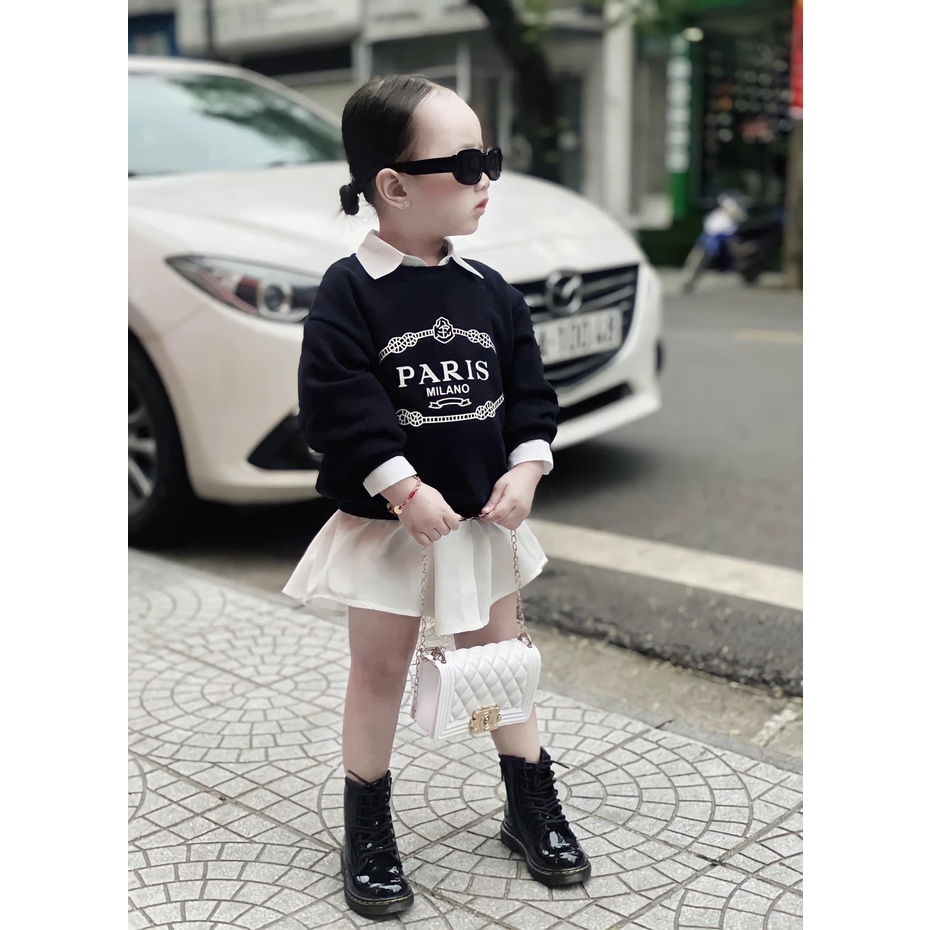 Áo Sweater cho bé và gia đình họa tiết Paris vải nỉ mềm mịn, thoáng mát – Sammy_VN