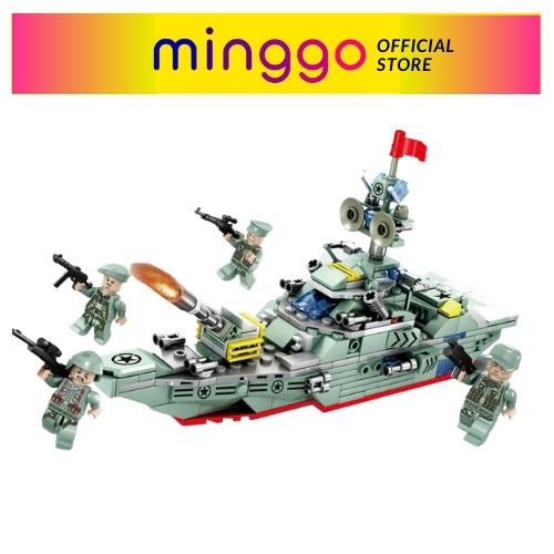 Lego tàu chiến hạm giá rẻ đồ chơi lắp ráp cho bé trai 5 tuổi MINGGO LG-08