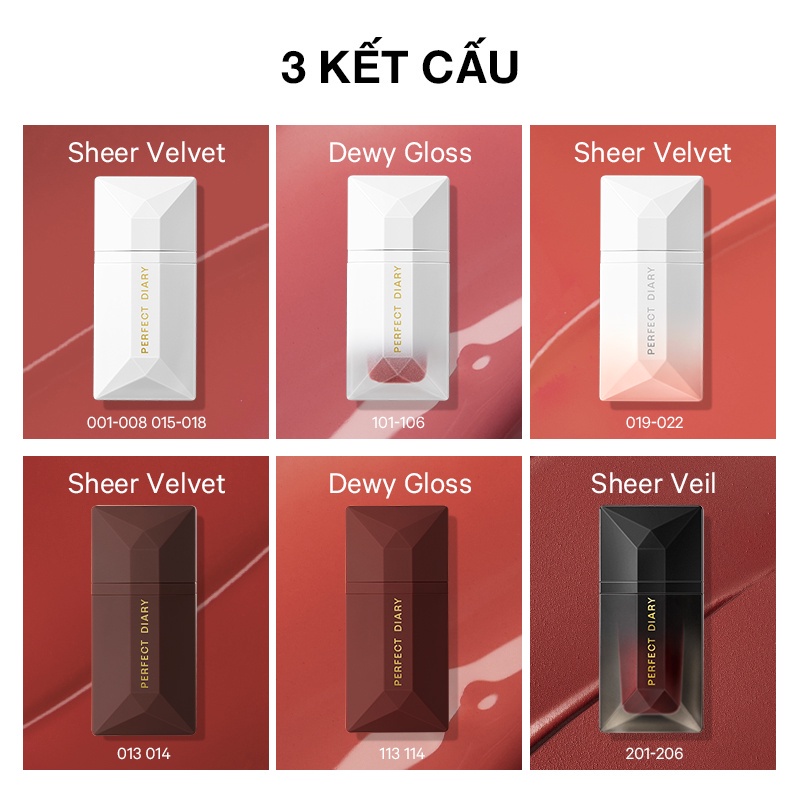 Perfect Diary son kem perfect diary Son perfect dairy ReadMe Lip Veil chất kem nhung lì lâu trôi 14 màu sắc tùy chọn 4g Son Môi perfect diary son perfect dairy