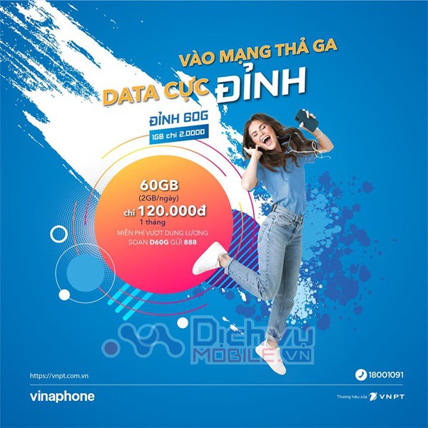 Sim 4G Vinaphone VD89,D60G miễn phí một năm không cần nạp tiền 2g/ngày, sử dụng cho(điện thoại, máy 