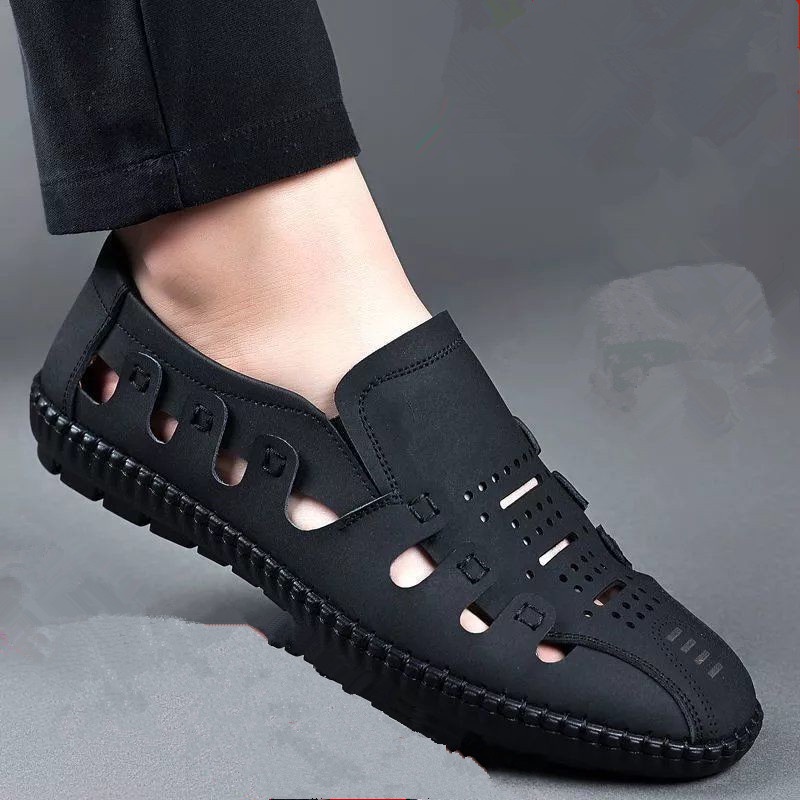 Giày Sandal Da Bò Đục Lỗ Thời Trang Mùa Hè Mới Cho Nam