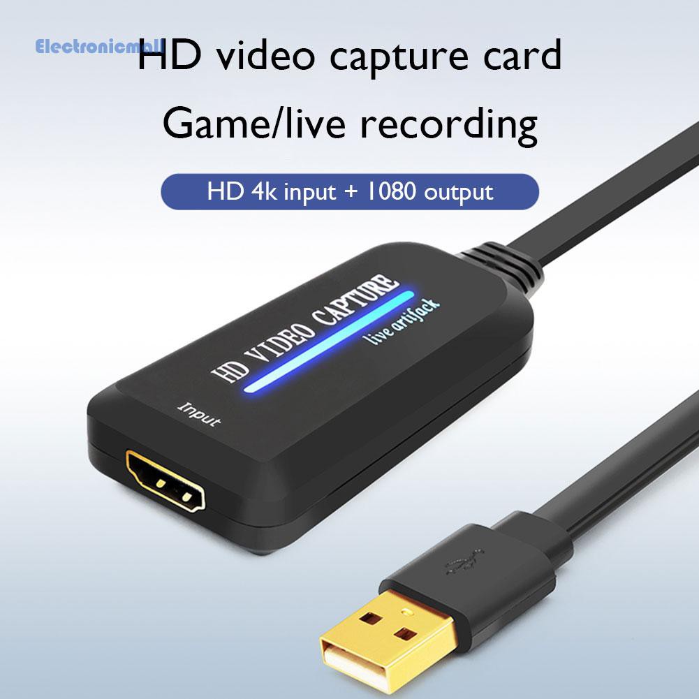 ElectronicMall01 USB to HDMI Compatible 4K Video Capture Card Device for PS4 Game Streaming