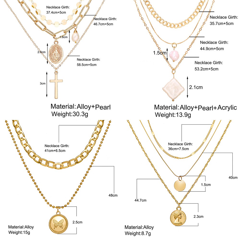 Dây chuyền nhiều tầng thiết kế theo phong cách Retro
