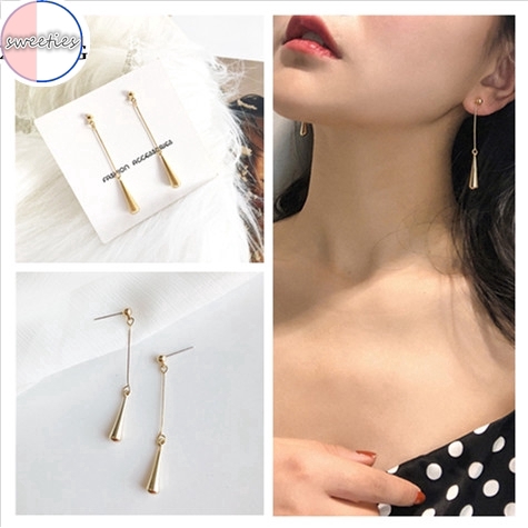 woman fashion Simple Long chain waterdrop Pendant Alloy Metal Earrings Lady Jewelry