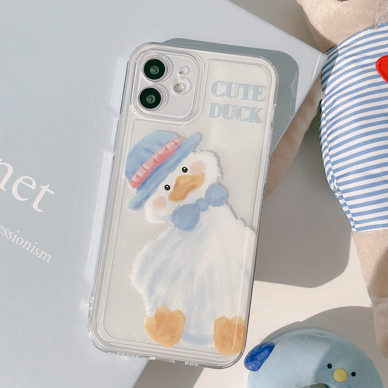 Ốp Điện Thoại Họa Tiết Vịt Dễ Thương Dành Cho IPhone 13 Pro Max 12 11 7 Plus X XR Xs Max