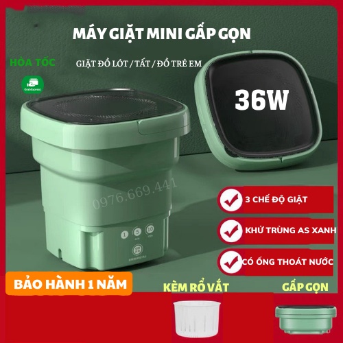 Máy Giặt Mini Gấp Gọn Máy Giặt Mini Cho Bé Vắt Khô Khử Khuẩn Bằng Ánh Sáng Xanh Gia Dụng Thông Minh ASAKI