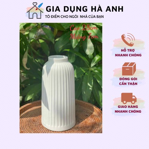 BÌNH HOA - LỌ CẮM HOA GỐM BÁT TRÀNG MẪU LỒNG CHIM KHÍA CẠNH