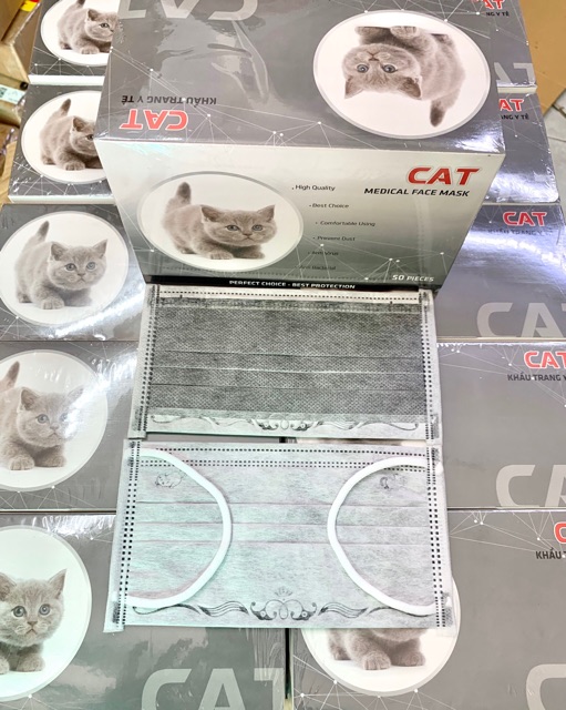 Khẩu Trang Than Hoạt Tính ILT/ CAT Dày 4 Lớp Kháng Khuẩn ( 50 cái )