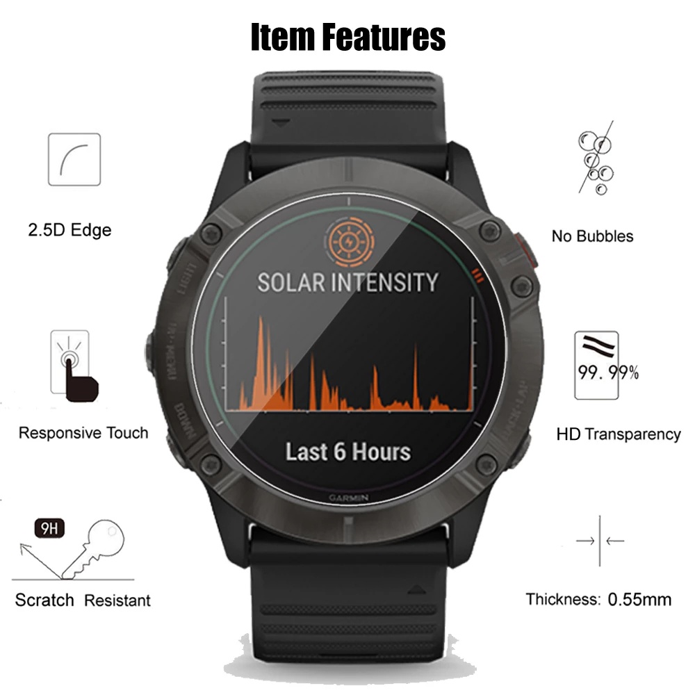 Kính Cường Lực 9H Bảo Vệ Màn Hình Chống Trầy Cho Đồng Hồ Thông Minh Garmin Fenix 7 Fenix 7X 7S 5 6S 6X 6 Pro