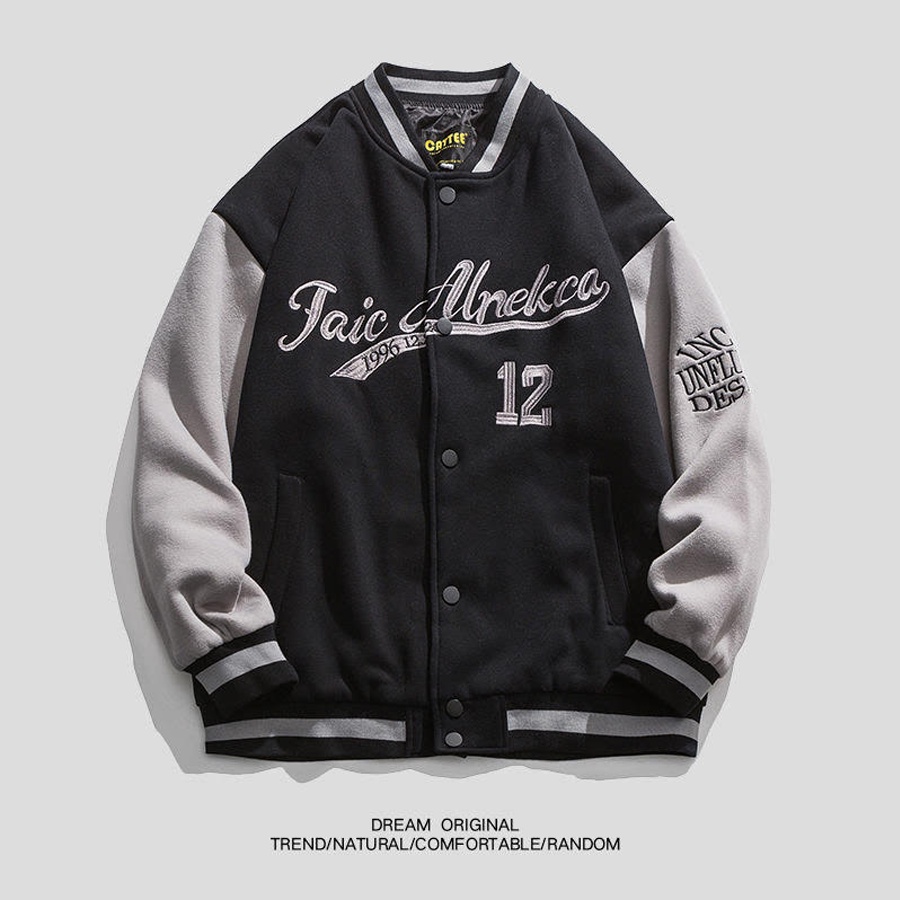 Áo bomber Varsity Jacket Alnekca Nỉ Siêu Đẹp