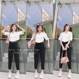 Quần Baggy Đen Trơn Basic Năng Động 💖FREESHIP💖 Giảm 20k khi nhập[Quan_baggy] Quần Bò Baggy Trơn Hàng Loại 1
