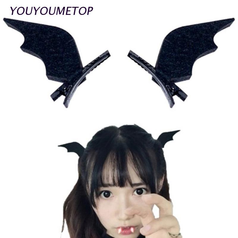 Kẹp tóc hình cánh dơi/ con nhện dùng hóa trang halloween