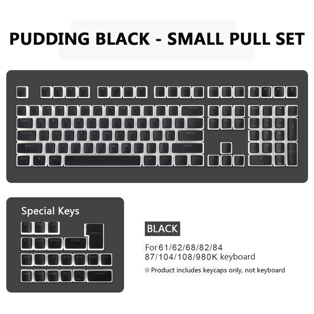 Bộ Keycap Pudding 129 Phím Xuyên Led  dành cho bàn phím cơ