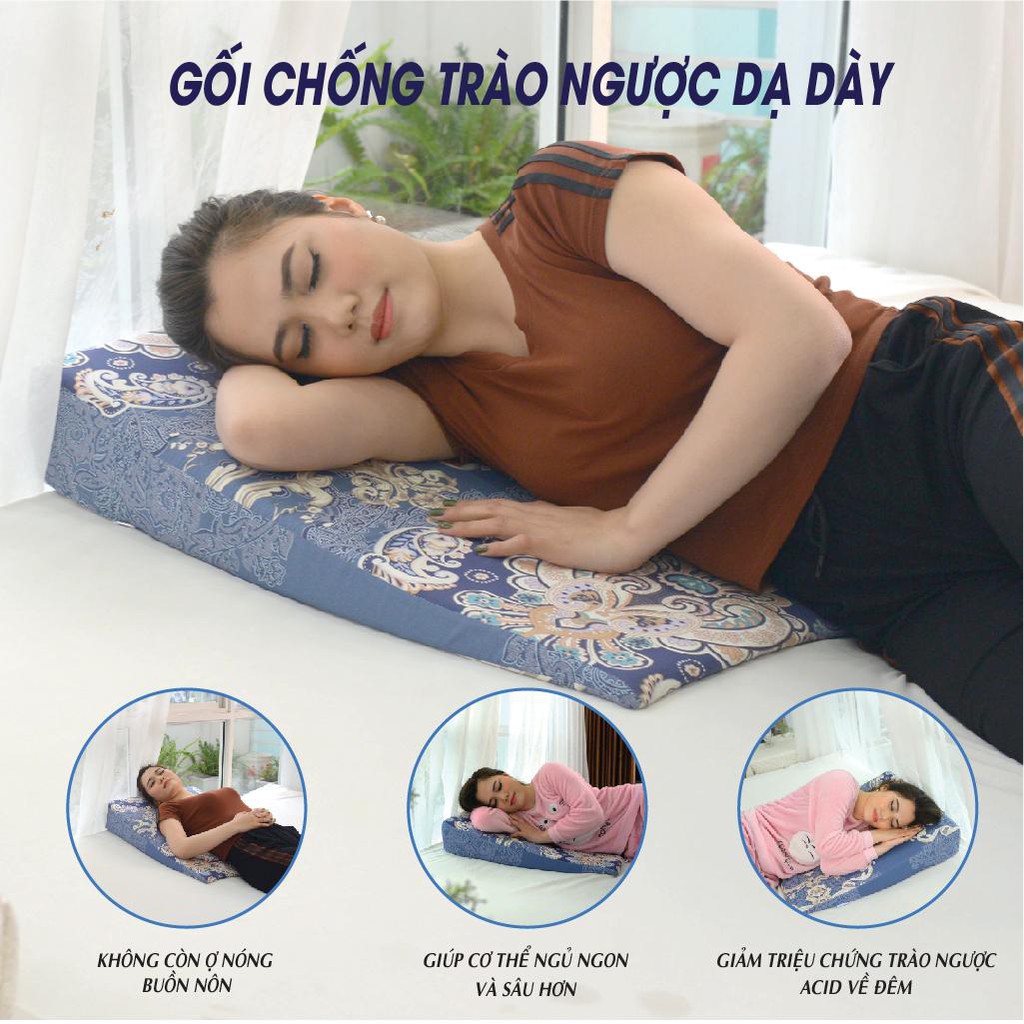 [HIỆU QUẢ] Gối chống trào ngược YOROKOBI bo tròn đỉnh giúp giảm ợ chua, trào ngược, xoang chống ngáy