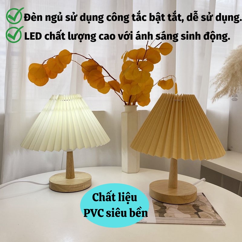 Đèn Ngủ, Đèn Bàn Thân Gỗ Vintage , Trang Trí Phòng Ngủ Phong Cách Hàn Quốc ĐÈN TOKi