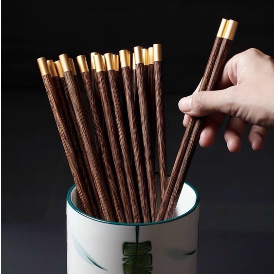 Cao Cấp- Đũa Gỗ Cánh Gà Ăn Cơm Không Chất Bảo Quản- Phong Cách Nhật Bản - Set 5 Đôi, 10 Đôi #đũagỗ