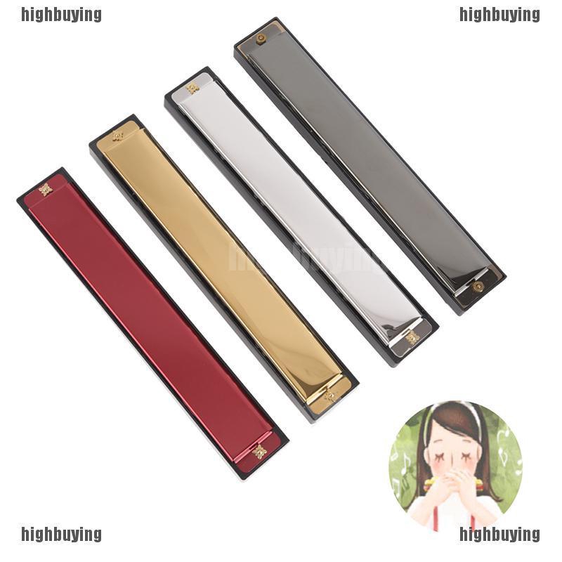 Kèn harmonica 24 lỗ chất lượng cao kích thước 17.5cm x 2.7cm x 2cm cho người mới học