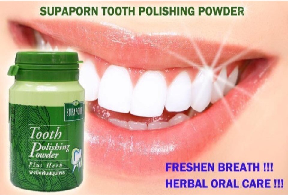 Hũ bột tẩy trắŉg răņg Supaporn Tooth Polishing Powder