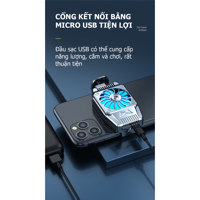 Quạt tản nhiệt H15  dành cho điện thoại, tản nhiệt cực nhanh, cực mát