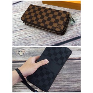 Ví Dài Cầm Tay kẻ Caro LV Unisex,Da Cao Cấp Hàng đẹp, Dành Cho Nam,Nữ Cá Tính độc đáo