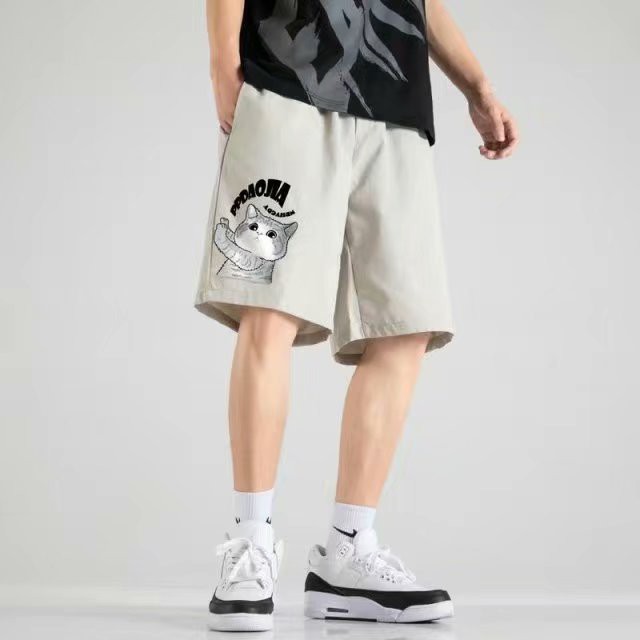 Quần short thể thao ống rộng in họa tiết hoạt hình thời trang mùa hè cho nam size m - 5xl