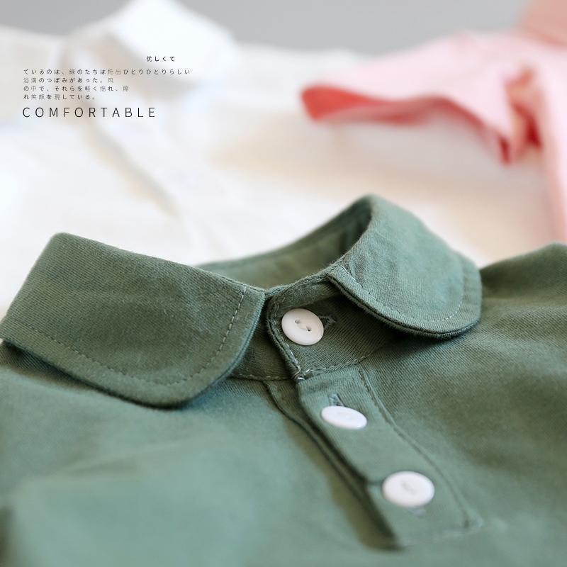 Áo thun polo bé trai gái chất phông cotton trơn cổ bẻ Xuất Dư