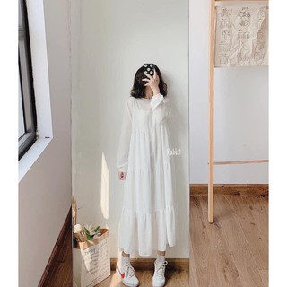[ SIÊU XỊN ]#228 VÁY BABYDOLL TRẮNG VOAN TẦNG VINTAGE DÁNG DÀI