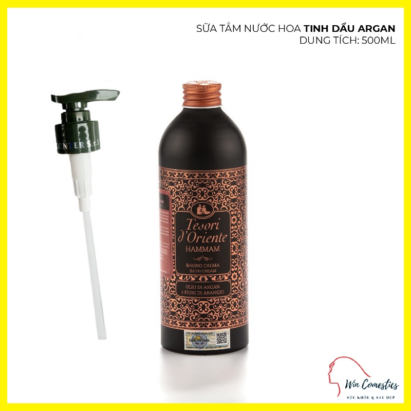 [ Hàng Chính Hãng ] Sữa Tắm Nước Hoa Ý Tesori d'Oriente Hammam Tinh Dầu Argan 500ml