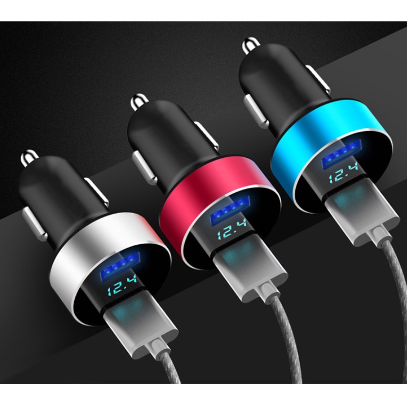 Tẩu Sạc Ô Tô, Tẩu Sạc 12-24 Với 2 Cổng USB Tích Hợp Màn Hình Hiển Thị LCD COCA.T
