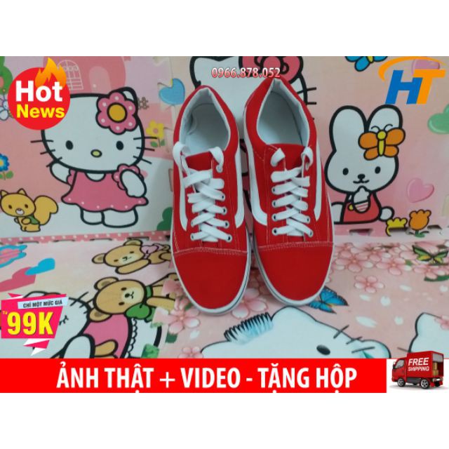 ⚡[Nhập mã FES1010MS giảm 15%] Giày Vans old skool đỏ tươi Nam Nữ