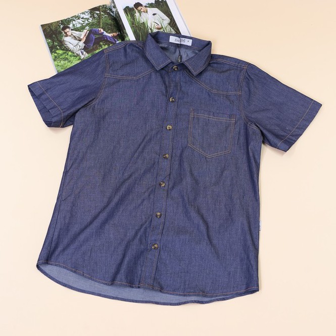 Áo sơ mi nam Emspo denim cộc tay SMS2553