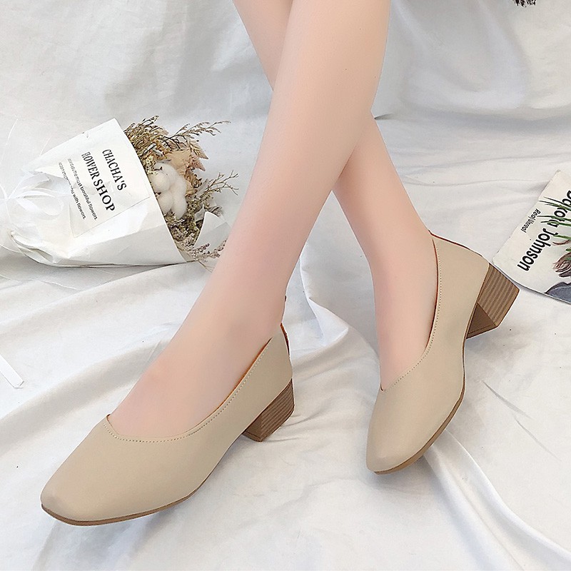 Giày Búp Bê Nữ Gót Vuông Thời Trang Hàn 2021 | BigBuy360 - bigbuy360.vn