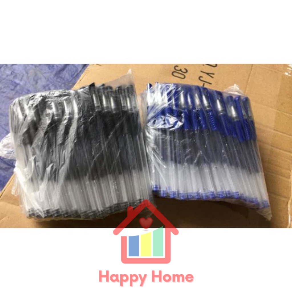 Bút bi nước văn phòng mực đen đều nét đẹp Happy Home