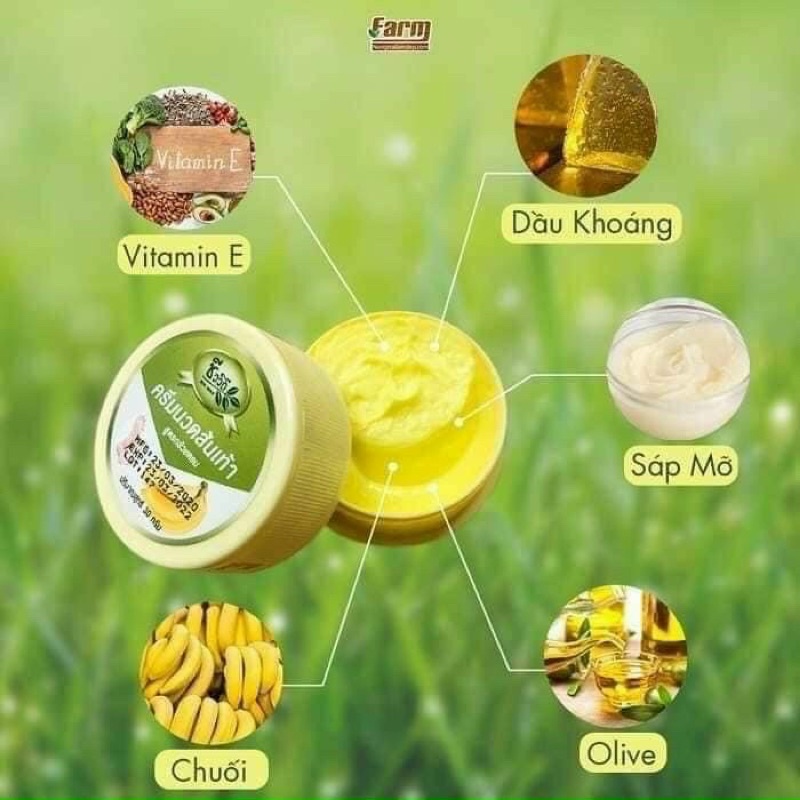 Kem ngừa / giảm nứt gót chân Thái Lan BANANA HEEL CREAM 30g chuối Bio Way