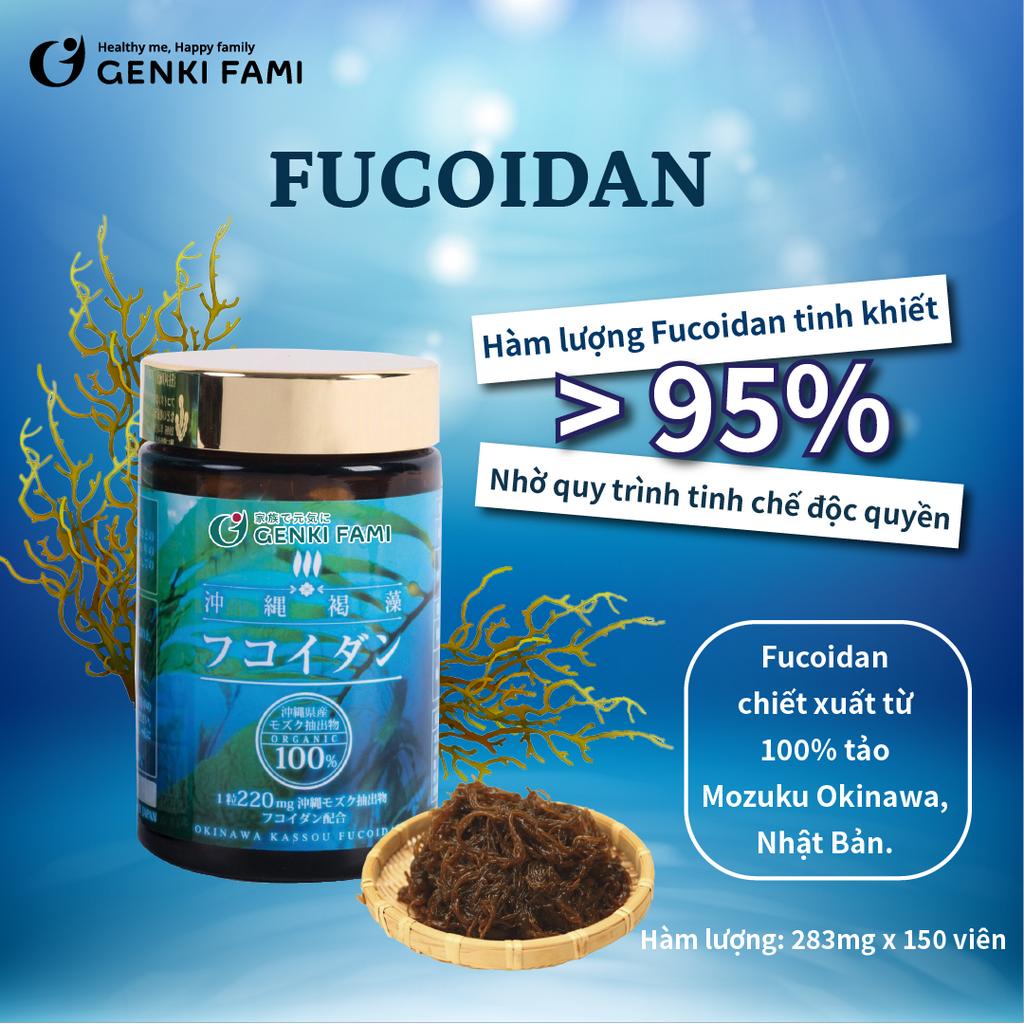 Fucoidan Okinawa Tăng Đề Kháng Miễn Dịch, Hạn Chế Oxy Hóa, Hỗ Trợ Phòng Ngừa Ung Bướu Genki Fami Nhật Bản