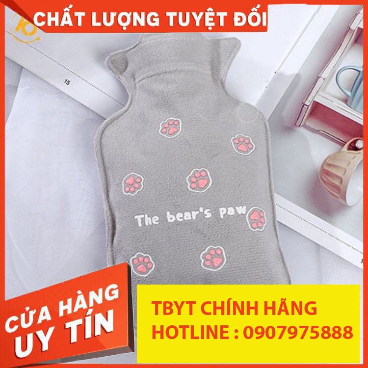 TBYT999 Túi chườm nóng nhung mềm giảm đau bụng kinh, túi chườm giữ ấm, hạ sốt 350ml SHOP10K- SP004163 NEW