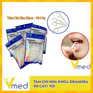 Combo mua 5 gói tăm chỉ nha khoa Okamura 90 chiếc tặng 1 gói tăm chỉ cùng loại