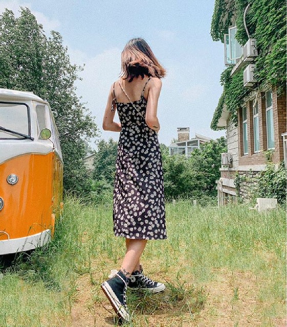 ( CÓ ẢNH THẬT ) Váy HAI DÂY hoa nhí vintage | BigBuy360 - bigbuy360.vn