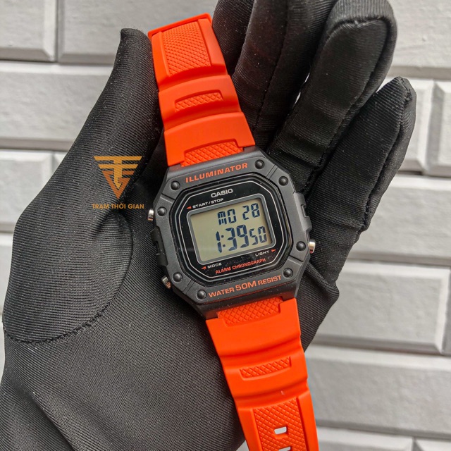 Đồng hồ nam Vintage Casio W-218H-4B2- Kích thước vỏ : 44,4×43,2×10,8mm