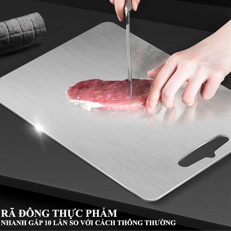 [FREESHIP] Thớt Inox 304 Kháng Khuẩn Cường Lực - Vệ Sinh Dễ Dàng - Chống Ẩm Mốc - Không Xước Dăm - Không Mùn Gỗ
