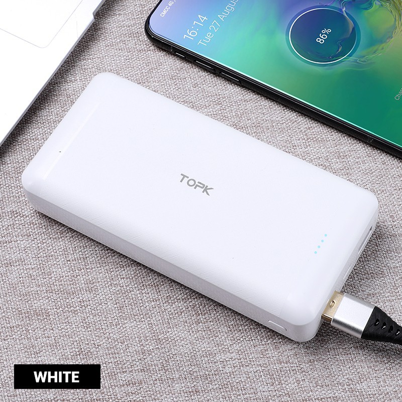 Sale 70% Sạc dự phòng TOPK hai cổng USB tiện gọn dễ mang theo 20000mAh, Giá gốc 837,000 đ - 84B142